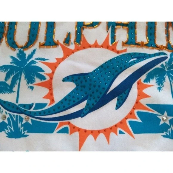 Miami Dolphins NFL Sweatshirt Est. 1966 AFC  Vintage? White Beaded Logo X-large - Picture 3 of 6
